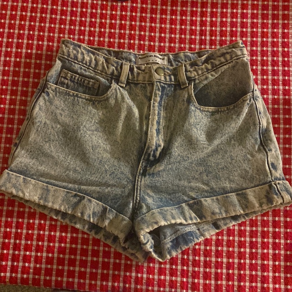 American Apparel jean shorts- acid wash, high waisted